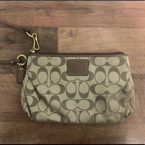 Light brown coach wristlet